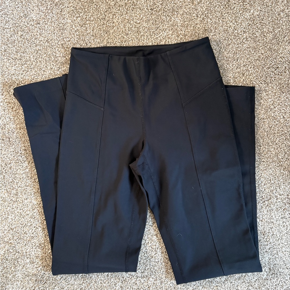 Zella Black Flared Active Pants with Front Slit